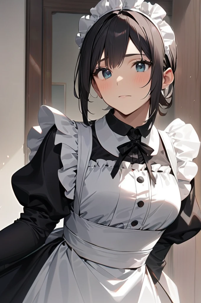 ((Best quality)), ((masterpiece)), (detailed), Rento Garcia in a maid costume