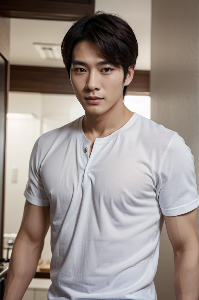 A handsome Korean man makes him even more handsome.