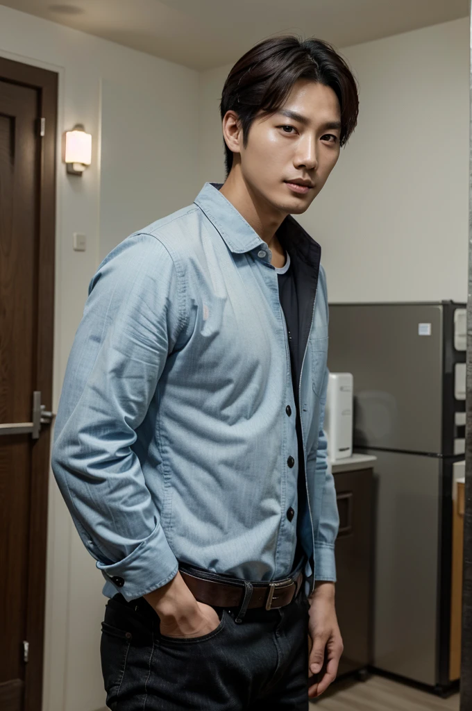 A handsome Korean man makes him even more handsome.