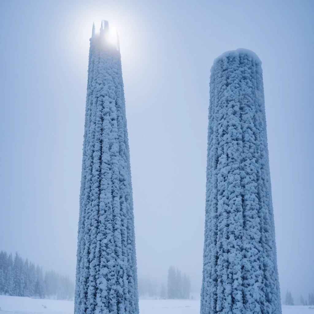 Image of a snow pillar that looks like it might appear on a demon's blade