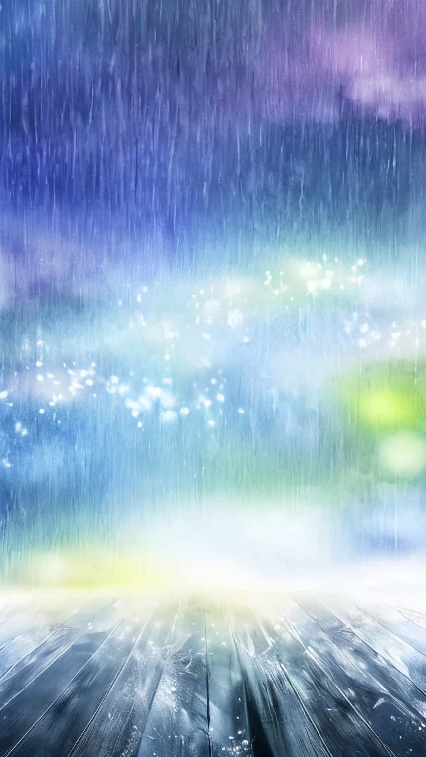 ((best quality)), ((masterpiece)), (detailed), A digital illustration of a dark, stormy night with green droplets falling from the sky and a snowy background.