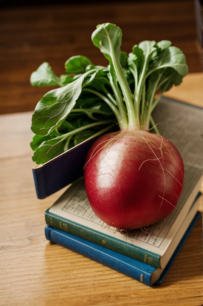 A radish on a book 