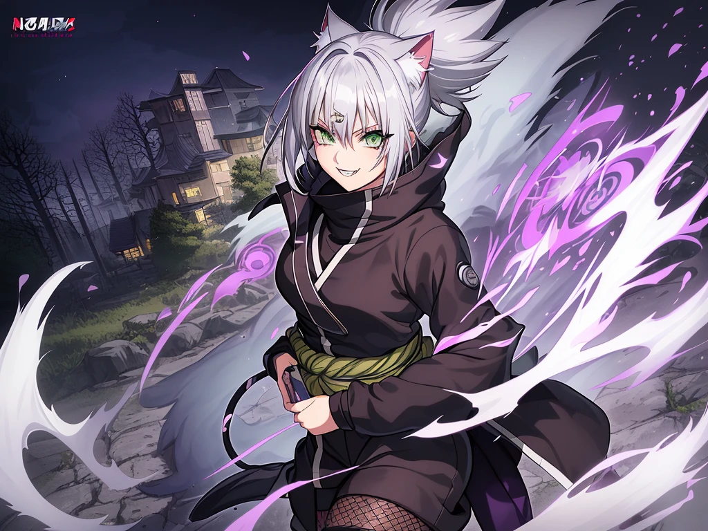 SFW, ultra 4k hd, absurdres, anime, naruto, white hair, lavender hair, gray hair, silver hair, neko, green eyes, ninja, short hair, chubby, medium breasts, messy hair, gray hair, cat ears, catgirl, nekomimi, cat tail, forehead protector, kunoichi, hair between eyes, silver hair, anime style, fullbody, eye scar, smiling, fangs, 1girl, naruto shippuden, solo, baggy clothes, alone, forest, village, akatsuki, leaf village, konoha, 1fang, cloak, fishnets, v bangs, bangs, fluffy, dark clothes, purple clothes, clothing design, ninja fashion, light eyes, scar over eye, light green eyes, scars, SFW, ultra 4k hd, absurdres, anime, naruto, white hair, lavender hair, gray hair, silver hair, neko, green eyes, ninja, short hair, chubby, medium breasts, messy hair, gray hair, cat ears, catgirl, nekomimi, cat tail, forehead protector, kunoichi, hair between eyes, silver hair, anime style, fullbody, eye scar, fangs, 1girl, naruto shippuden, solo, baggy clothes, alone, forest, village, 1fang, cloak, fishnets, v bangs, bangs, fluffy, dark clothes, purple clothes, clothing design, ninja fashion, light eyes, scar over eye, light green eyes, scars, hood, hood down, hood off, ((best quality:1), (masterpiece:1), (ultra-detailed:1):1.3), cinematic lighting, detailed background, detailed, absurd detail, ahoge, half updo hairstyle, dynamic lighting, (detailed background:1), sidetails, long side locks, SFW, ultra 4k hd, absurdres, anime, naruto, white hair, lavender hair, gray hair, silver hair, neko, green eyes, ninja, short hair, chubby, medium breasts, messy hair, gray hair, cat ears, catgirl, nekomimi, cat tail, forehead protector, kunoichi, hair between eyes, silver hair, anime style, fullbody, eye scar, fangs, 1girl, naruto shippuden, solo, baggy clothes, alone, forest, village, 1fang, cloak, fishnets, v bangs, bangs, fluffy, dark clothes, purple clothes, clothing design, ninja fashion, light eyes, scar over eye, light green eyes, scars, hood, hood down, hood off, ((best quality:1)