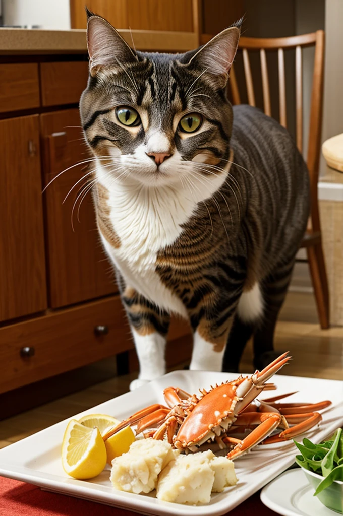 A cat with crab legs