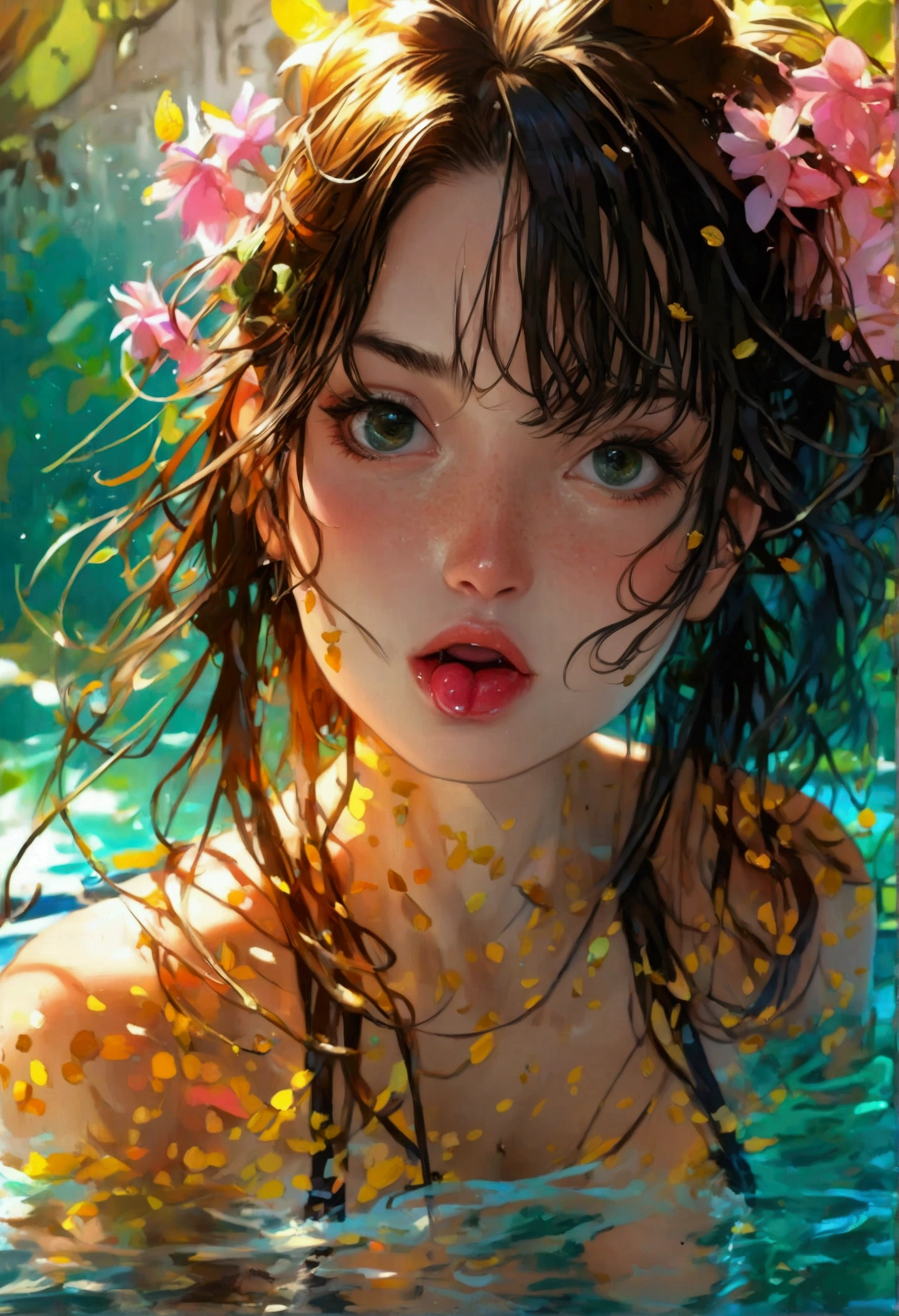 ((masterpiece:2.0, best quality)), ((ultra high res)), (photo realistic:1.4), 8k, absurdres, detailed shadow, (sharp focus:1.4), (super detailed skin:1.4), very cute, 20 yo, japanese, (extremely detailed eyes:1.4), (extremely beautiful eyes:1.4), (flat nose:1.0), (extremely detailed lips:1.4), (extremely beautiful and fresh lips:1.4), (round face:1.4), (baby face:1.0), (:1.0), break, (pool:1.4), (face close-up:2.0),
break, (pixie cut:1.4), (bangs:1.4), eyeshadow, lash extensions, dewy finish makeup, (open mouth:1.4), (tongue out:1.4), (arms behind back:1.8),
break, nsfw, (licking my dick:1.8), (perfect penis:1.4), (fellatio:1.5), (large penis:1.4), saliva, (one-piece swimsuit:1.4)