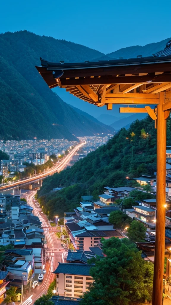 Summer vacation night view of Mino City, Gifu Prefecture