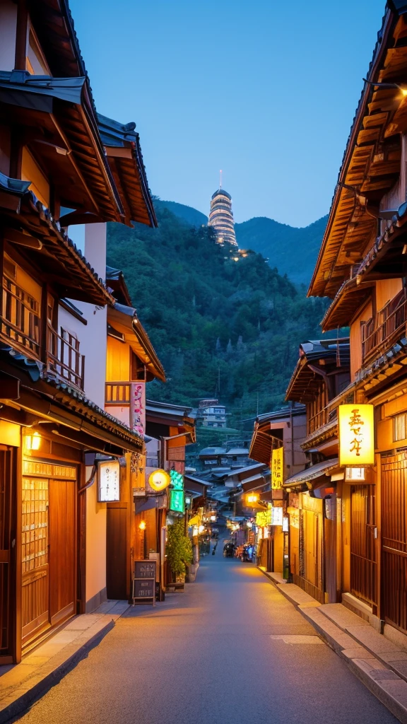 Summer vacation night view of Mino City, Gifu Prefecture