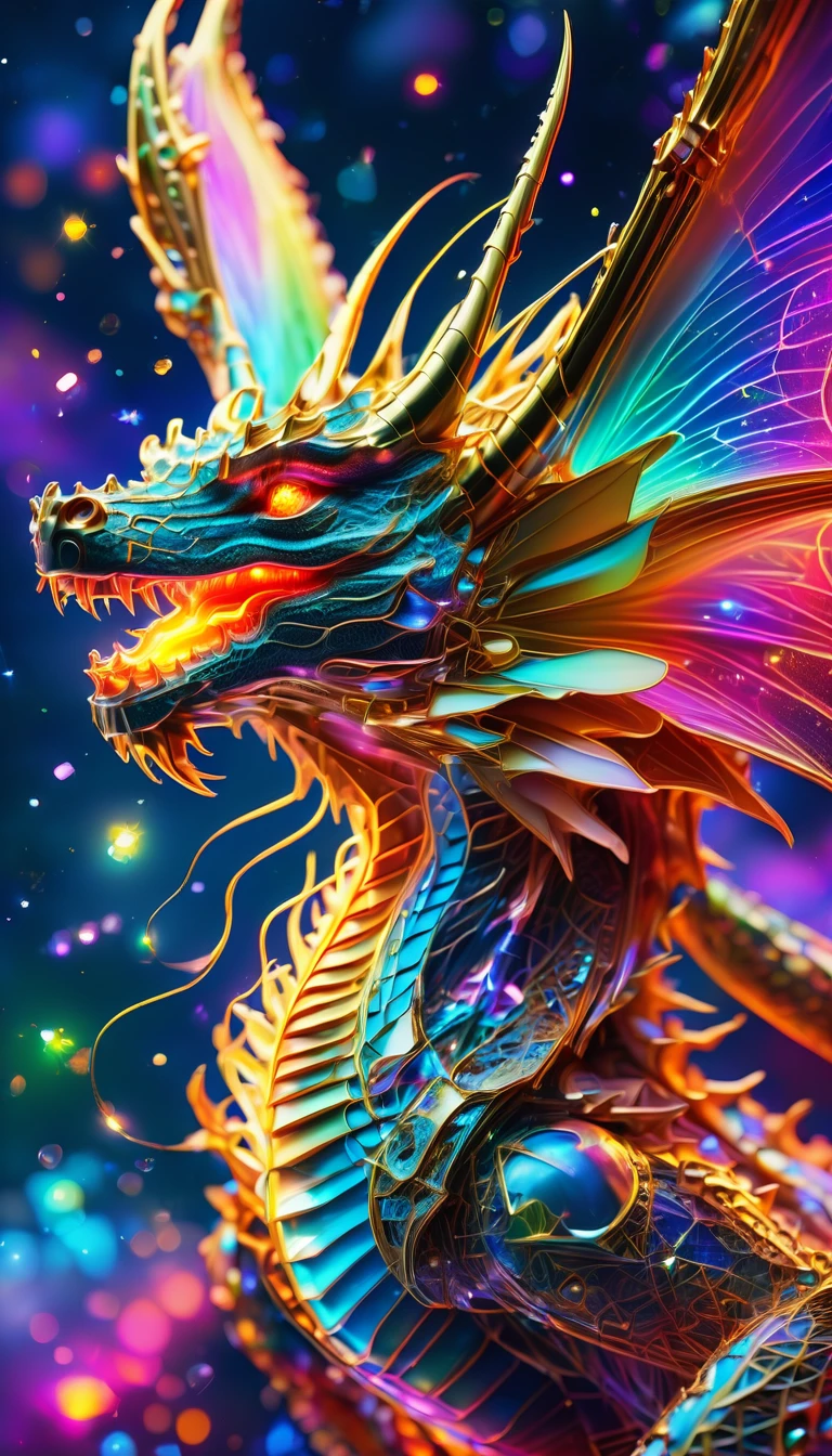 (whole body, detailed), ((Portrait of a dragon with blue butterfly wings:1.5)), photoRealistic, masterpiece: 1.2), (Highest quality, High resolution, 8K), (Realistic: 1.37), faint smoke, ultra detailed , Sharp focus, Bright Eyes, Scale and Texture, mysterious, Calm, Beautiful Landscape, Soft lighting, Vibrant colors, Rainbow and sunshine shining.16K, 超High resolution, Shining in rainbow colors、to be born,wonderful ,future、Iridescent、The world 30 years from now。(whole body, detailed), ((Portrait of a dragon with blue butterfly wings:1.5)), photoRealistic, masterpiece: 1.2), (Highest quality, High resolution, 8K), (Realistic: 1.37), faint smoke, ultra detailed , Sharp focus, Bright Eyes, Scale and Texture, mysterious, Calm, Beautiful Landscape, Soft lighting, Vibrant colors, Rainbow and sunshine shining.16K, 超High resolution, Shining  rainbow colors、to be born,wonderful ,future、Iridescent、The world 30 years from now。