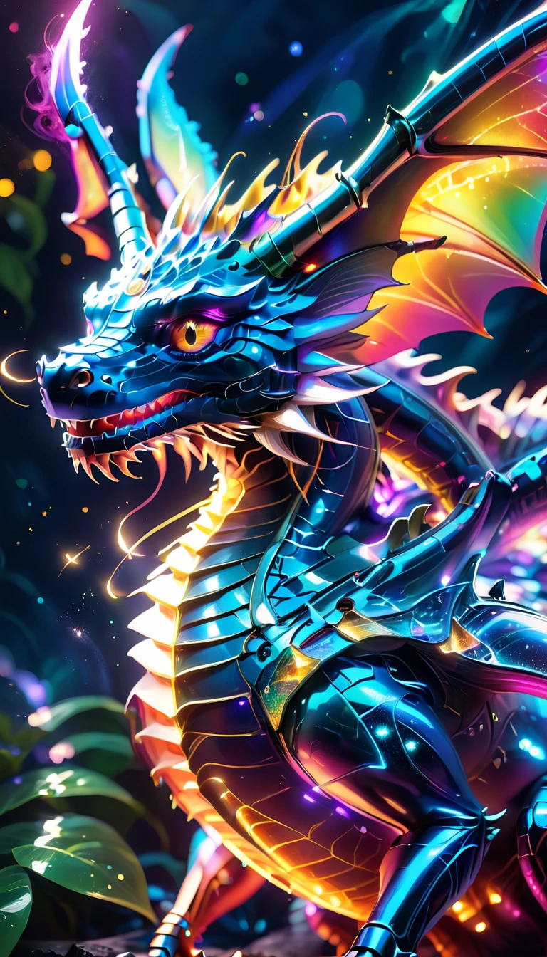 (whole body, detailed), ((Portrait of a dragon with blue butterfly wings:1.5)), photoRealistic, masterpiece: 1.2), (Highest quality, High resolution, 8K), (Realistic: 1.37), faint smoke, ultra detailed , Sharp focus, Bright Eyes, Scale and Texture, mysterious, Calm, Beautiful Landscape, Soft lighting, Vibrant colors, Rainbow and sunshine shining.16K, 超High resolution, Shining in rainbow colors、to be born,wonderful ,future、Iridescent、The world 30 years from now。