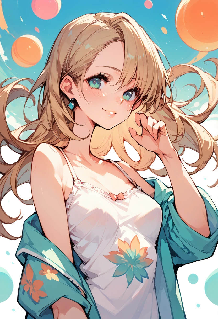 Browsing Caution,(Petite),(Cute man's daughter),( bulge),Tank top,blonde low twintails,Expecting expression