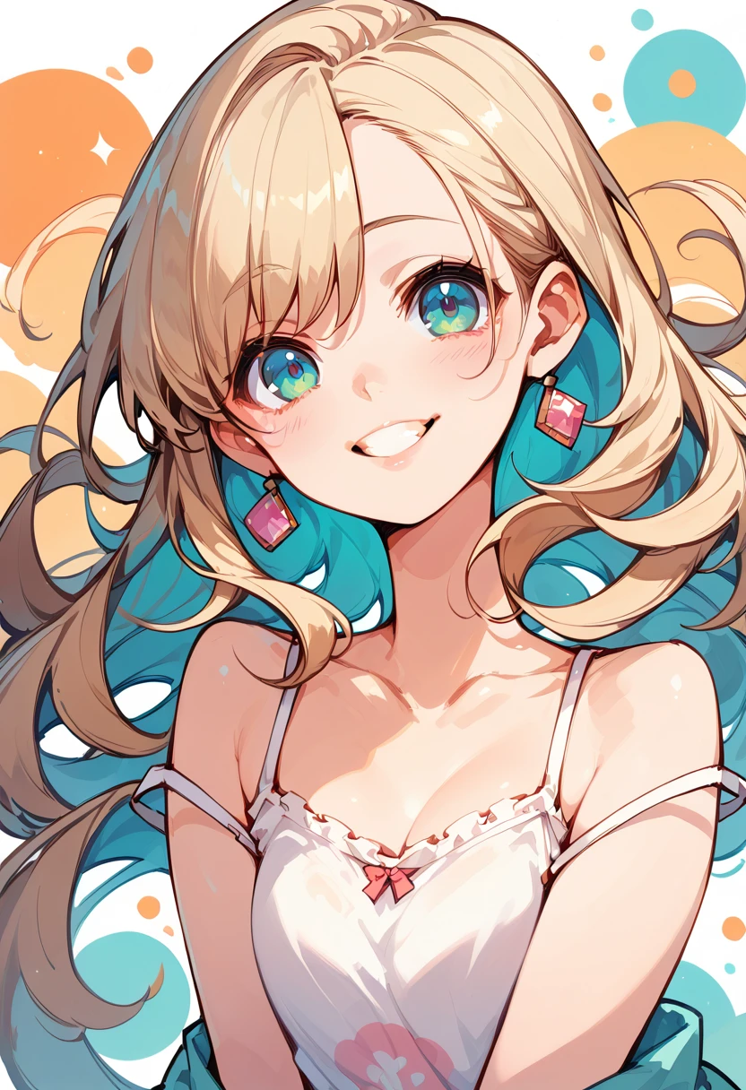 (masterpiece, Highest quality:1.2), (High resolution, Abstract:1.1), Super detailed, One girl, Cute pose, camisole, Off the shoulder, Part your lips, smile, blush