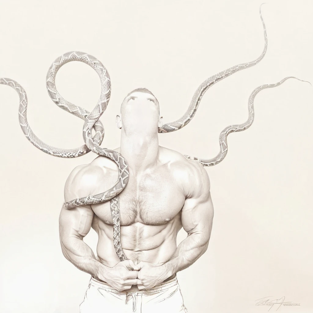 Tentacles and tired handsome -year-oly in  men's locker room fighting, large voluminous elastic lush buttocks naked, dressed only in tango briefs, torn fabric, fashionable haircut, made of tentacles white sticky substance leaks out, back view