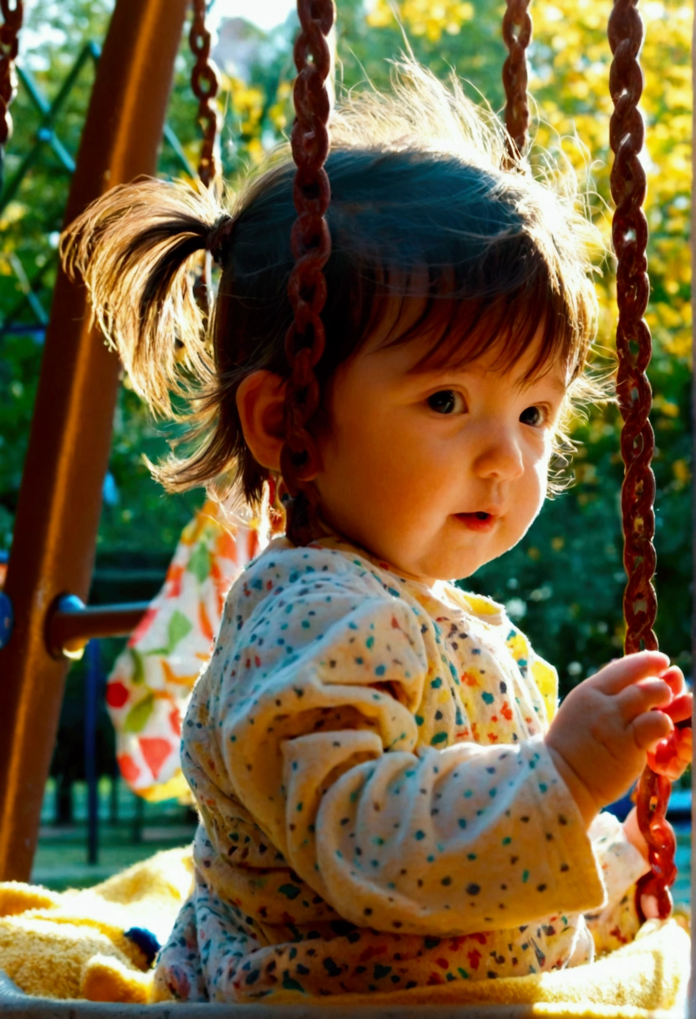  playing on the playground on a sunny day