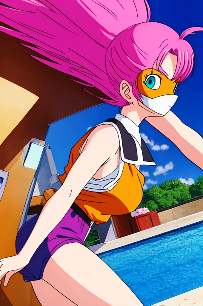dragonball、Pink Hair、Blue-green eyes、Girl Solo