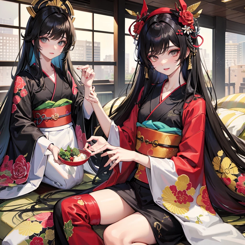 ((femboy))((Black Hair))((Long Hair))(Young boy)(Crossdresser)(kimono)