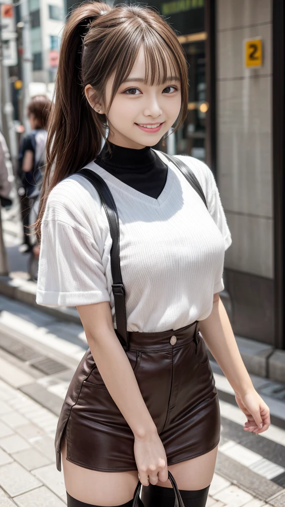 Cyber Diva, poneyTail, Streets of Tokyo, A smile, Brown hair,