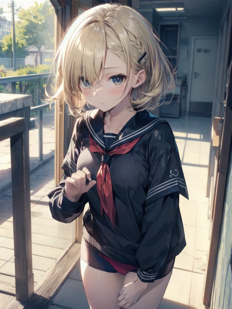 Highest quality, Anime Moe Art Style,Best Anime 8K Konachan Wallpaper,pixiv contest winners,Perfect Anatomy, (Please draw a girl walking sleepily to school...... ),break, 1 Girl, (alone,,,:1.3),high school student, short hair, amount, (Hair above one eye:1.7),All limbs, Full Finger,Big breasts, Between the legs, Small eyes,accurate black eyes, Hair Clip, (Sailor suit:1.5),(female underwear:1.5) skirt,bed room. break,Very detailed,High resolution,ultra high density skin, Professional Lighting,8K eye detail, (Cute illustrations:1.2),hair,Expressionless,(Hair on one eye:1.5),Sailor suitlure,Spread your legs and wait.Big breasts,female underwear,