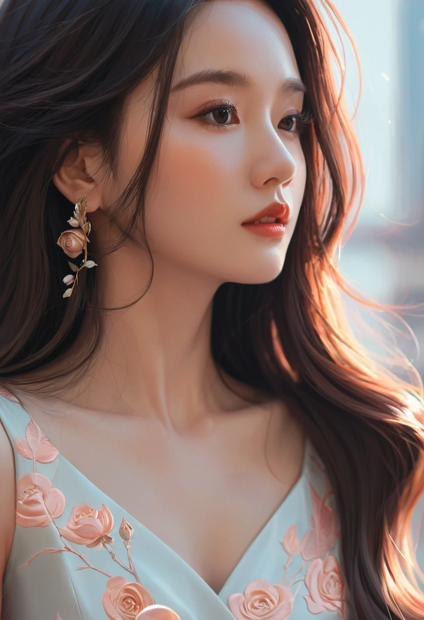 Close-up of a woman with long hair and dress, Artgerm 和 Atey Ghailan, Beautiful digital artwork, Cute numbers, Lovely and detailed digital art, Beautiful character painting, Beautiful digital illustrations, Style Art, Artjem and Louis van Baarle, Rose Tran&#39;s style, Inspired by Ross Tran, Stylized anime