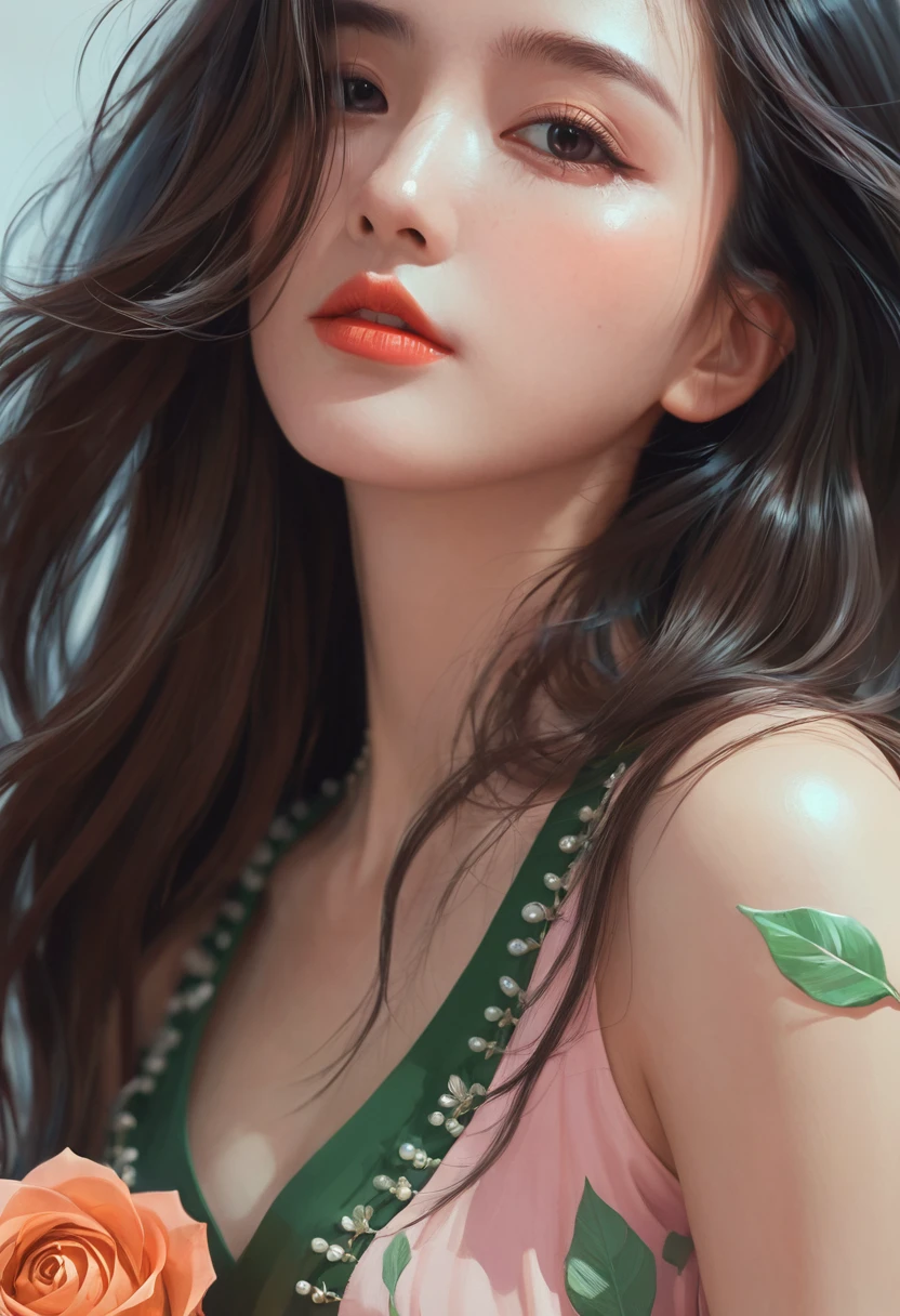 Close-up of a woman with long hair and dress, Artgerm 和 Atey Ghailan, Beautiful digital artwork, Cute numbers, Lovely and detailed digital art, Beautiful character painting, Beautiful digital illustrations, Style Art, Artjem and Louis van Baarle, Rose Tran's style, Inspired by Ross Tran, Stylized anime