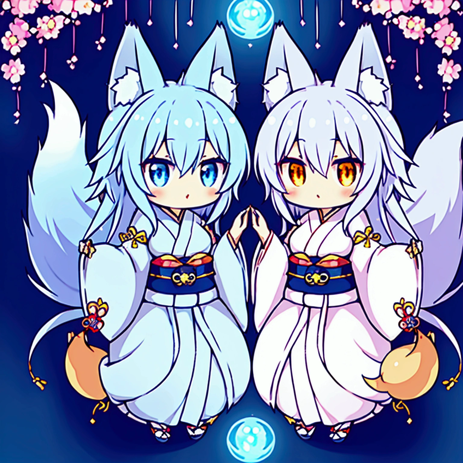 fox Light blue hair 　beast girl　indigo fur　fox beast girl　fox Light blue hair 　beast girl　indigo fur　fox beast girl　Wallpaper 4k,8k,highly detailled,,vivid colors,detailed kitsune with 9 tails,traditional Japanese artwork,tatami floor,beautiful cherry blossoms,floating lanterns,dark silhouette of a pagoda,subtle moonlight,dense forest,ethereal atmosphere,dappled sunlight,whimsical spirit,serene expression,elaborate kimono and obi,delicate hand-painted details,luminous eyes　Anime Style　fox　blue　White-faced golden-haired nine-tailed fox　Coat blue　　fox Light blue hair 　beast girl　indigo fur　fox beast girl　Anime Style　fox　blue　White-faced golden-haired nine-tailed fox　Coat blue　　　mysterious background　Blue Flame　girl　have a ball of light　fox Light blue hair 　beast girl　indigo fur　fox beast girl　mysterious background　Blue Flame　girl　have a ball of light Anime Style　fox　blue　White-faced golden-haired nine-tailed fox　Coat blue　　　mysterious background　Blue Flame　girl　have a ball of lightfox Light blue hair 　beast girl　indigo fur　fox beast girl　Anime Style　fox　blue　White-faced golden-haired nine-tailed fox　Coat blue　　　mysterious background　Blue Flame　girl　have a ball of light　fox Light blue hair 　beast girl　indigo fur　fox beast girl