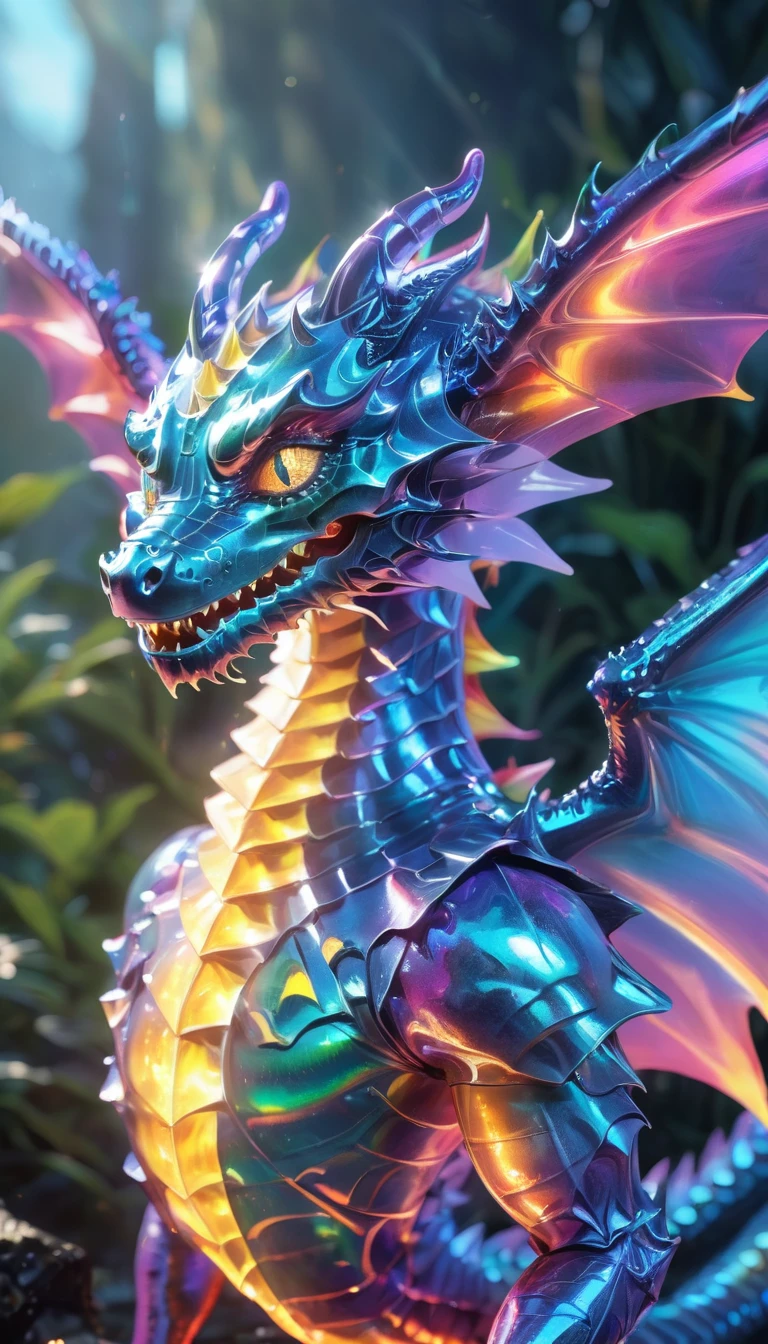 (whole body, detailed), ((Portrait of a dragon with blue butterfly wings:1.5)), photoRealistic, masterpiece: 1.2), (Highest quality, High resolution, 8K), (Realistic: 1.37), faint smoke, ultra detailed , Sharp focus, Bright Eyes, Scale and Texture, mysterious, Calm, Beautiful Landscape, Soft lighting, Vibrant colors, Rainbow and sunshine shining.16K, 超High resolution, Shining in rainbow colors、to be born,wonderful ,future、Iridescent、The world 30 years from now。