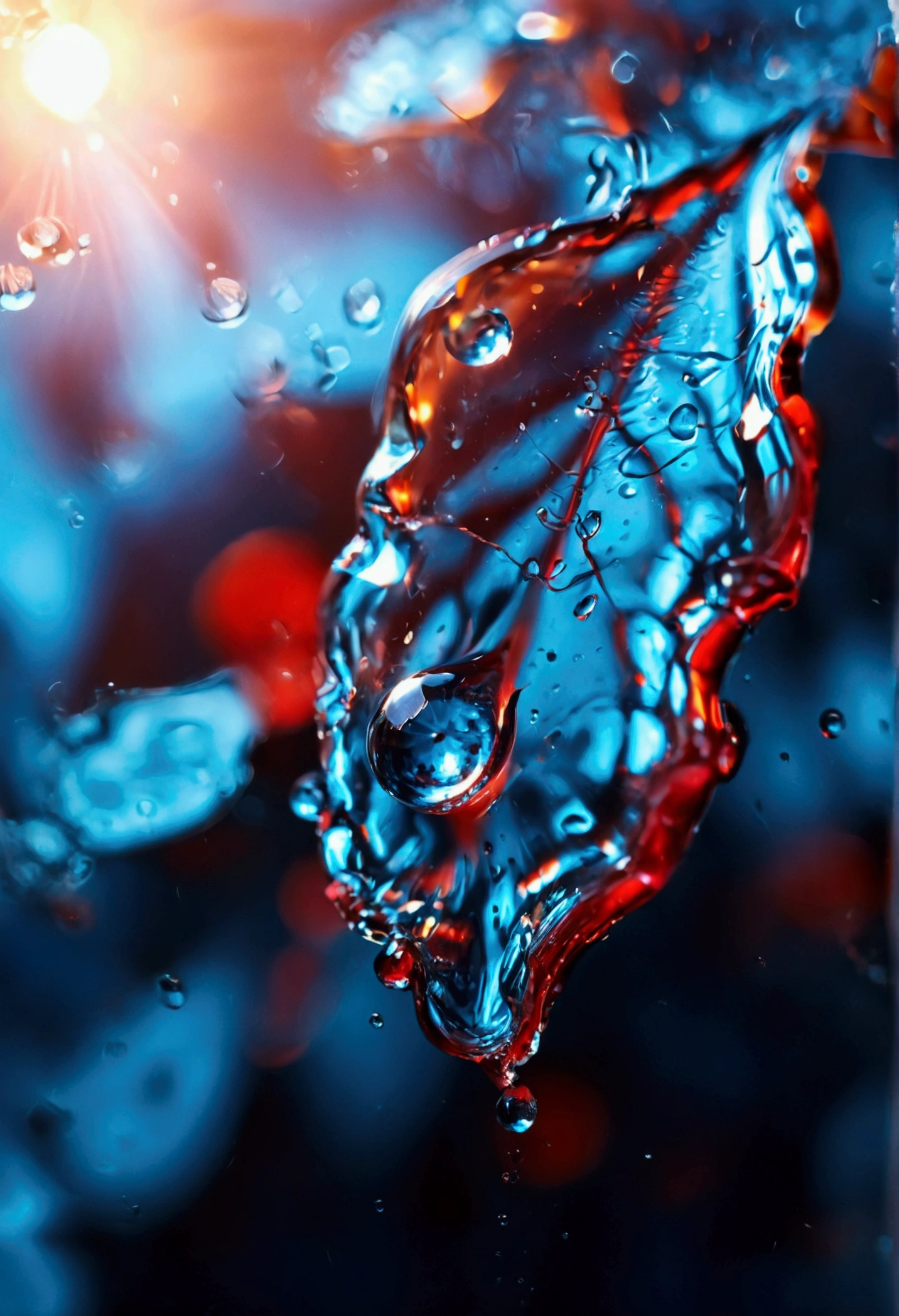 water drop on blue background, details,HRD,4k