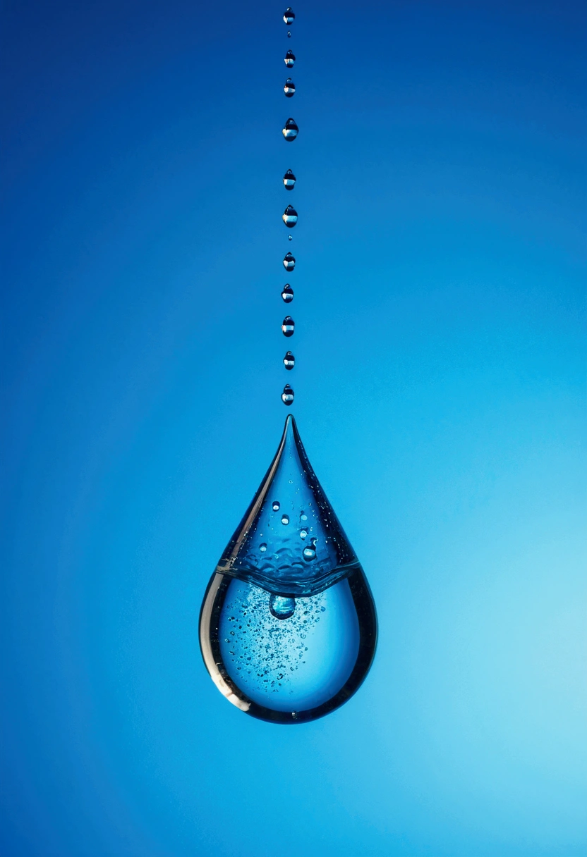 water drop on blue background, details,HRD,4k