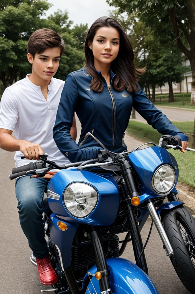A boy ride in a super bike with a girlfriend 