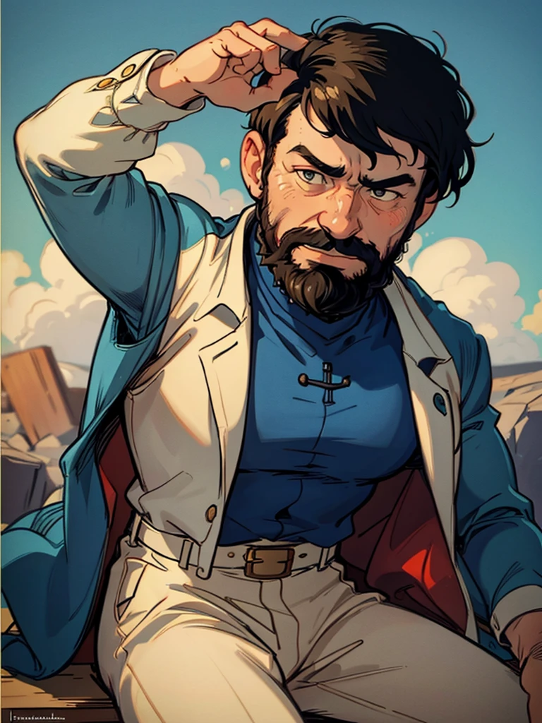 Portrait of Captain Haddock from Hergé's comics, but this is the 18th century.