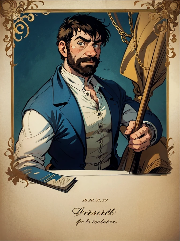 Portrait of Captain Haddock from Hergé's comics, but this is the 18th century.