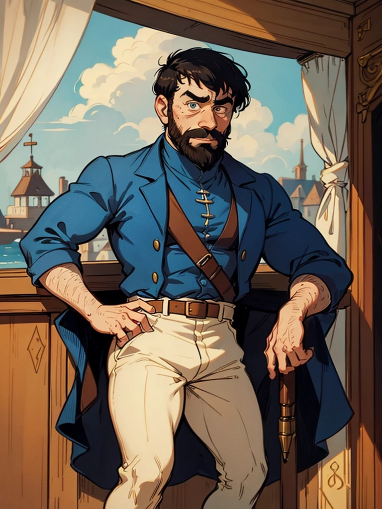 Portrait of Captain Haddock from Hergé's comics, but this is the 18th century.