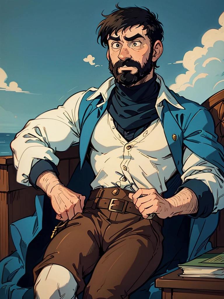 Portrait of Captain Haddock from Hergé's comics, but this is the 18th century.