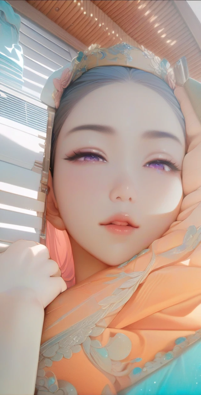 (masterpiece, top quality, best quality, official art, beautiful and aesthetic:1.2),(8k, best quality, masterpiece:1.2), (((masterpiece))),(((best quality))),(((extremely detailed))),illustration,who, (masterpiece, top quality, best quality, official art, beautiful and aesthetic:1.2),(8k, best quality, masterpiece:1.2), (Masterpiece, Best quality, best shadow), (detailed background), 1girl, One, girl, Honkai: star rail, Acheron, purple hair, long hair, shorts, one eye hidden behind hair, hair over one eye, purple eyes, nurse uniform smooth, nurse, nurse hat, stethoscope,