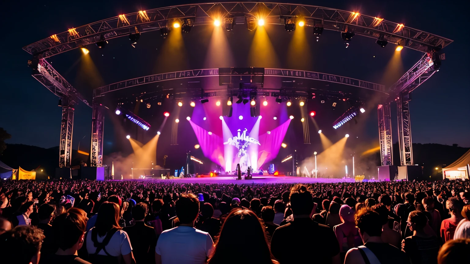 ((Highest quality)), ((masterpiece)), (detailed), Music Festivals，live，Dark，Guest