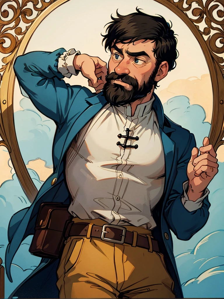 Portrait of Captain Haddock from Hergé's comics, but this is the 18th century.