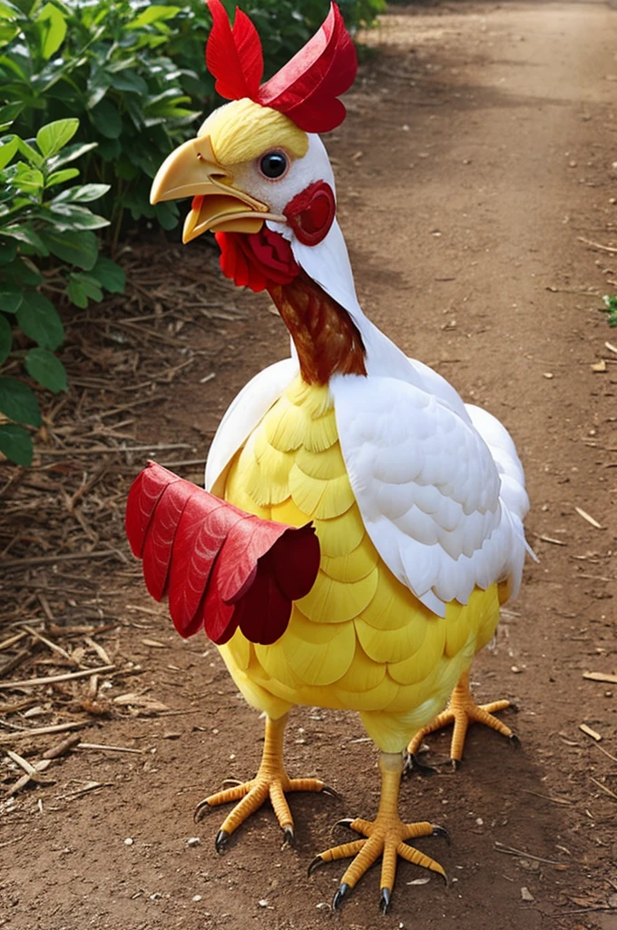 Chicken dressed as Fredy Cruger