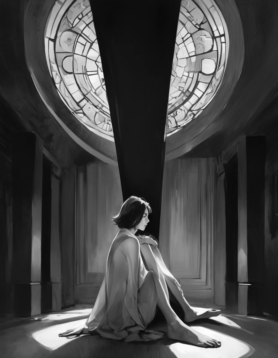 In the mystical embrace of twilight, a photographer chooses a medium format camera to capture the enigmatic and abstract dimensions of emotions. Employing a 105mm lens, they explore the subtleties of each subject's thoughts. The contemplative side lighting casts intriguing shadows, adding an air of mystery to the scene. The fine art black and white photography style elevates the emotions to a conceptual level, where thoughts and feelings intertwine in intricate patterns. The high realism level ensures that every fine line, every furrowed brow, and every distant gaze is captured with precision. The subjects' expressions are both familiar and distant, allowing viewers to project their own interpretations onto the scene. The 4:5 aspect ratio frames the subjects in a classic and timeless composition, inviting viewers to peer into the depths of their emotions.