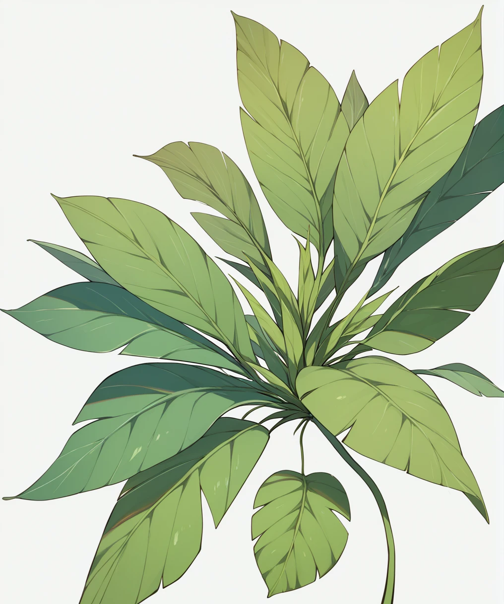 Ultra-detailed illustrations、Ultra-precise expression、masterpiece、Highest quality、ultra High resolution、High resolution、Hiromitsu Takeda Style、White background、Simple Background、Foliage plant、