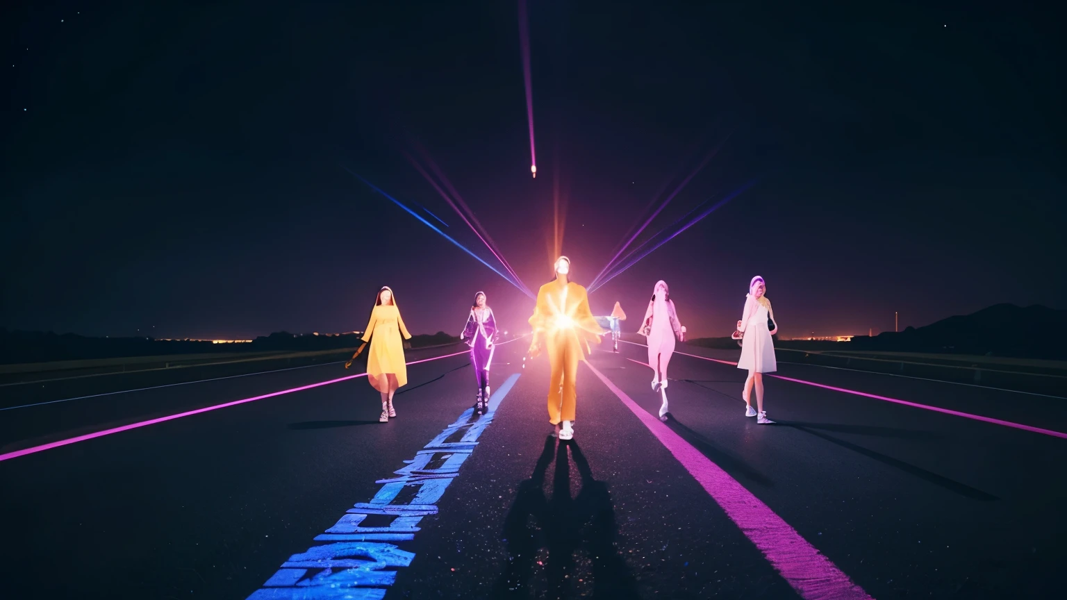 A diverse group of people walking together on a glowing path, each person's aura becoming brighter as they progress. A "180°" symbol prominently displayed.