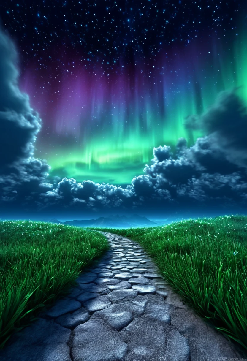 night sky, star, beauty, Bright moonlight, 3D Backgrounds, light clouds, the way to the sky, On foot, Brilliant Skies, brilliant aurora