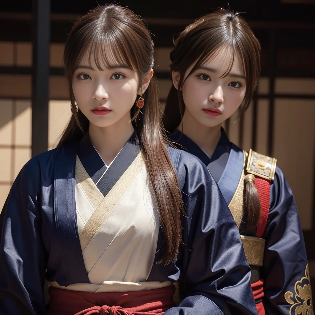 １Male Female Samurai((Highest quality、8K、masterpiece:1.3))、Esbian all over、Clear Focus:1.2、Great style:1.4、Masseter muscle area、(Reality: 1.2)、(Photorealistic:1.3)、
Realistic、Lifelike、Raw photo、Ultra detailed face（Long ponytail、Cool look）、Highly detailed background（burn）、Very elaborate costumes（Samurai-style costume）、Ultra-detailed body（Moderate bust、）、Ultra-detailed skin　、knife 、valley 、Proudly 、transparent