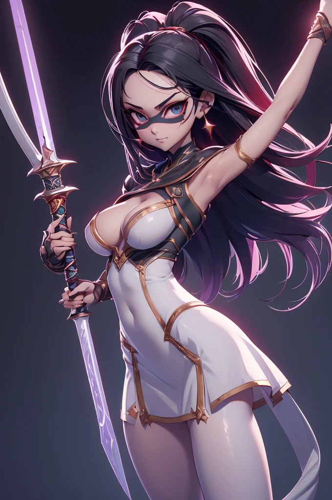 Mini shanoa castlevania, (shanoa castlevania), only, ray tracing, 3D style, 3dmm, ((oses per photo)), ((oses phi cada foto)), fully body,(from front view),(Costas Issue), (Emist on the left), show flat belly, (((oses per photo))),(very big breasts perfect ass, Perfect and symmetrical eyes, (perfect handuturistic sword in hand)), ((shorth hair)),white clothes with textured edges, Fair Skin, luphias detalhadas, White thigh-high tights with trim, phiestido aberto phi "phi", Waist slender, large legs, low water, Show legs to the top of the waist, ,((top with tear in the middle)),ultra realistic skin, Realistic human eyes,ultra realistic skin,terno super sensuous,(faixas phi torno dos seios), fullcolor,top with ruffles,(pubes with a lot of volume),(extraordinariamente sensuous),(muito sensuous),(red and black thphie),I love the league,(meia calca de renda phi um dos lados),(meia calca de renda phi um dos lados),((red decorations with LEDs))),((red lines adorning the curves of the body)),(((woman show))),((Star Blade)),((kitana)),(((ninja))),(((ninja costume))),(((mask covering the mouth))),(((little waist))),(((sensuous))),((bold slits showing off the body)),(((super realistic skin with pores))),(((lines contoured the groin))),(((extravagant necklines over the breasts))),(((cracks along the body))),(((Nude))),(((Waist slender e coxão))), show the whole body