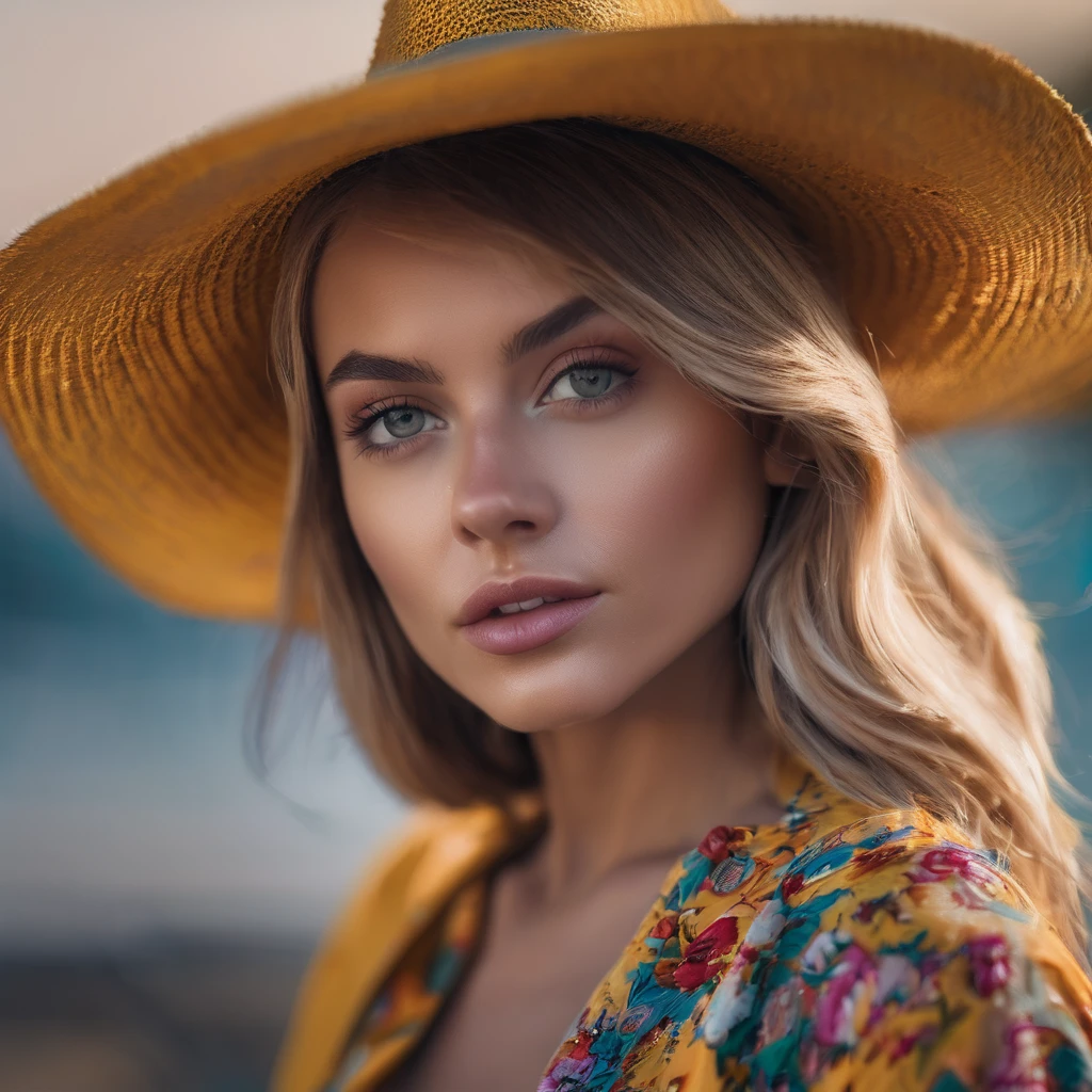 femme arafée dans un chapeau debout dans une pièce avec beaucoup de photos, portrait doux 8 k, Sergueï Zabeline, photographie couleur portrait 4k, par Fiodor Rokotov, Photographie de portrait artistique 8k, Alexeï Egorov, par Irakli Nadar, Superbe portrait, fille française, portrait VFX très détaillé, beau portrait