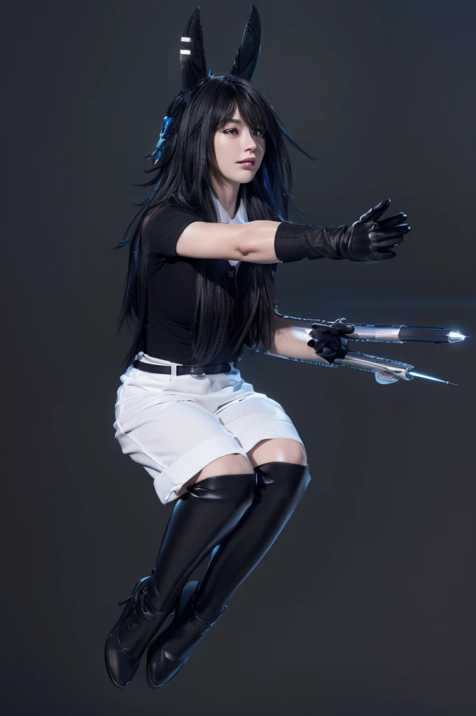 The image shows a person in a white shirt and black shorts, with black hair and a black bow tie, reaching out to a gray background with both hands.3d style, simplified design, 3d render, glossy texture, smooth 3d model, multiple light sources, rim light, sharp post effects render, (glossy plastic texture with multiple big light probe refractions), perfect cgi, smooth silhouette, high intensity refraction, (super glossy material), most beautiful vfx , blue background, plastic refractions, realistic, 4k, high resolution, rim light, photo shoot, commercial photo, profile shot, 4k, rim light, high resolution, 4k, glossy texture, smooth 3d model, multiple light sources, rim light, sharp post effects render, (glossy metallic texture with multiple big light probe refractions), perfect cgi, cgi art created only with gradients, smooth silhouette, high intensity refraction, (super glossy chrome material), most beautiful vfx, blue background, chrome metal refractions, multiple light sources, rim light, sharp post effects render, perfect cgi, digital art, detailed digital art, reflective, best quality, 4k, masterpiece:1.2, ultra-detailed, realistic, vivid colors, dark and moody lighting, The image of the highest quality, ensuring every detail is showcased perfectly. It in 4k resolution, allowing viewers to immerse themselves in the richness of the colors and intricate details. The realistic rendering. under the spotlight, reflecting, high-resolution image, realistic rendering, dark background, and rim light photorealistic The image features three characters standing in front of three houses. The characters are a red-haired mermaid, a purple cat, and an orange dog. They are each holding a yellow maraca
