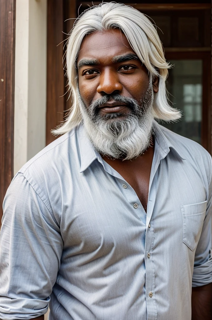 Jawan vijay sethupathi old age look with white hair and long white beard 