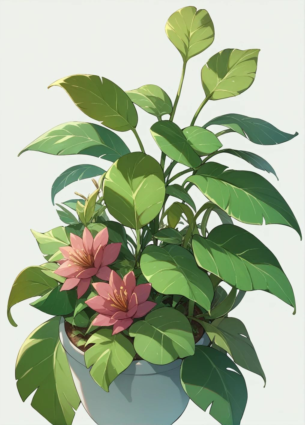 Ultra-detailed illustrations、Ultra-precise expression、masterpiece、Highest quality、ultra High resolution、High resolution、Hiromitsu Takeda Style、White background、Simple Background、Foliage plant、Plants、