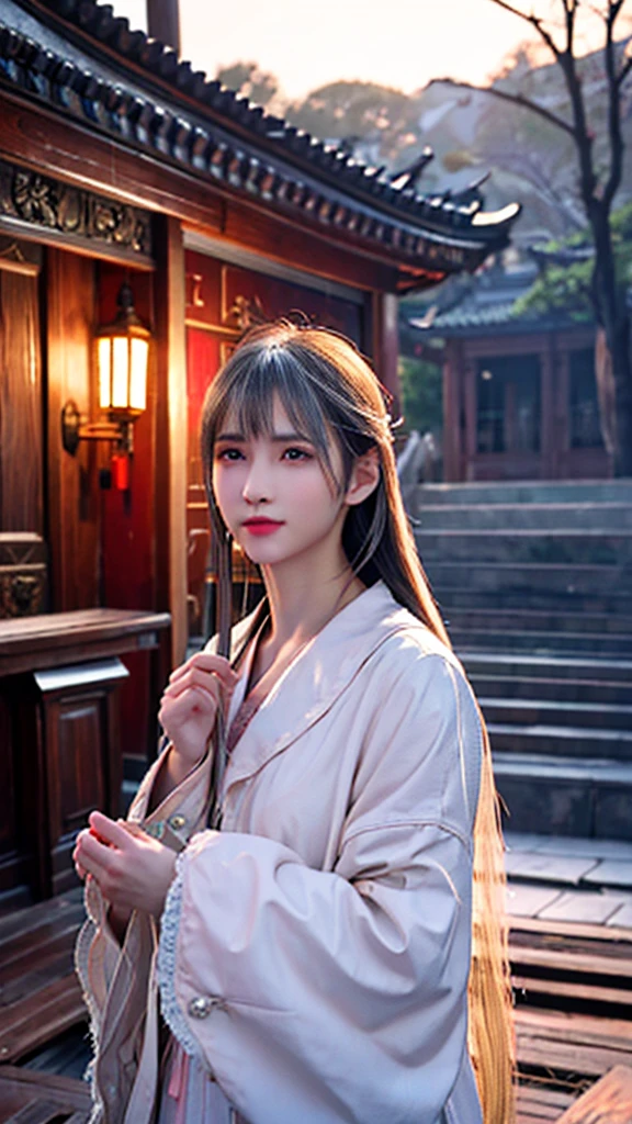 masterpiece, best quality, night, outdoor, rainy days, Branches, Chinese, China, 1 female, Mature woman, woman with long silver hair, gray blue eyes, light pink lips, cold, Serious, Weak, Bangs, assassin, Short knife, White clothes, Black clothes pattern, Blood stains, Blood, Injuried, Blood on the face, Blood on the clothes, rain, Delicate face, Delicate face,