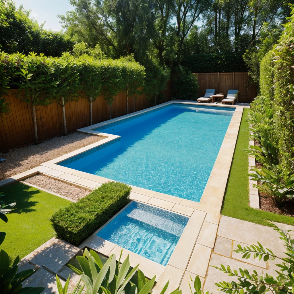 Private swimming pool, in the small garden