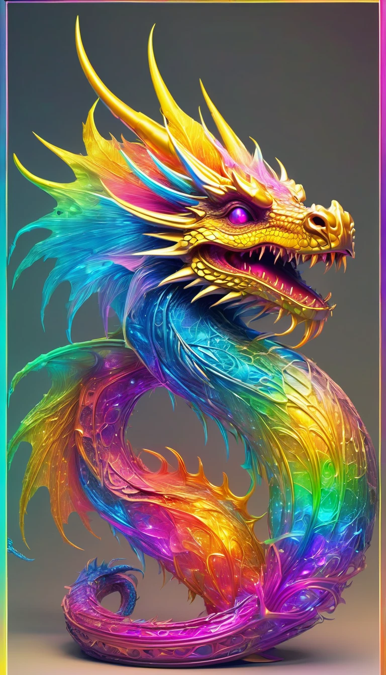 Fantasy、Fantasy、(whole body, detailed), ((Portrait of a dragon with colorful feathers:1.5)), photoRealistic, masterpiece: 1.2), (Highest quality, High resolution, 8K), (Realistic: 1.37), faint smoke, ultra detailed , Sharp focus, Bright Eyes, Scale and Texture, mysterious, Calm, Beautiful Landscape, Soft lighting, Vibrant colors, Rainbow and sunshine shining.16K, 超High resolution, Shining in rainbow colors、to be born,wonderful ,future、Iridescent、The world 30 years from now。