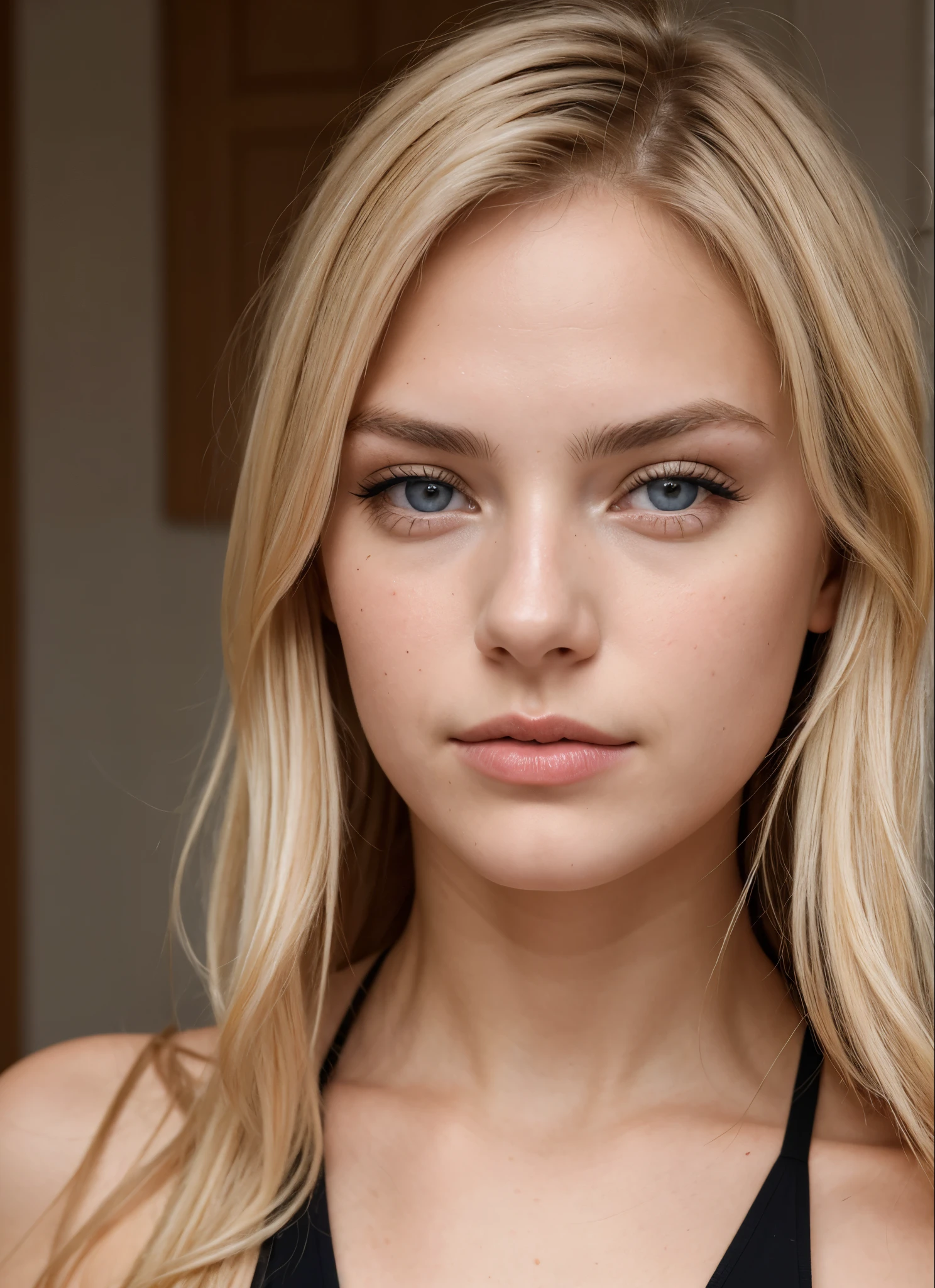 Fille de 23 ans blonde francaise avec les lévres volumineuses, visage assez fin